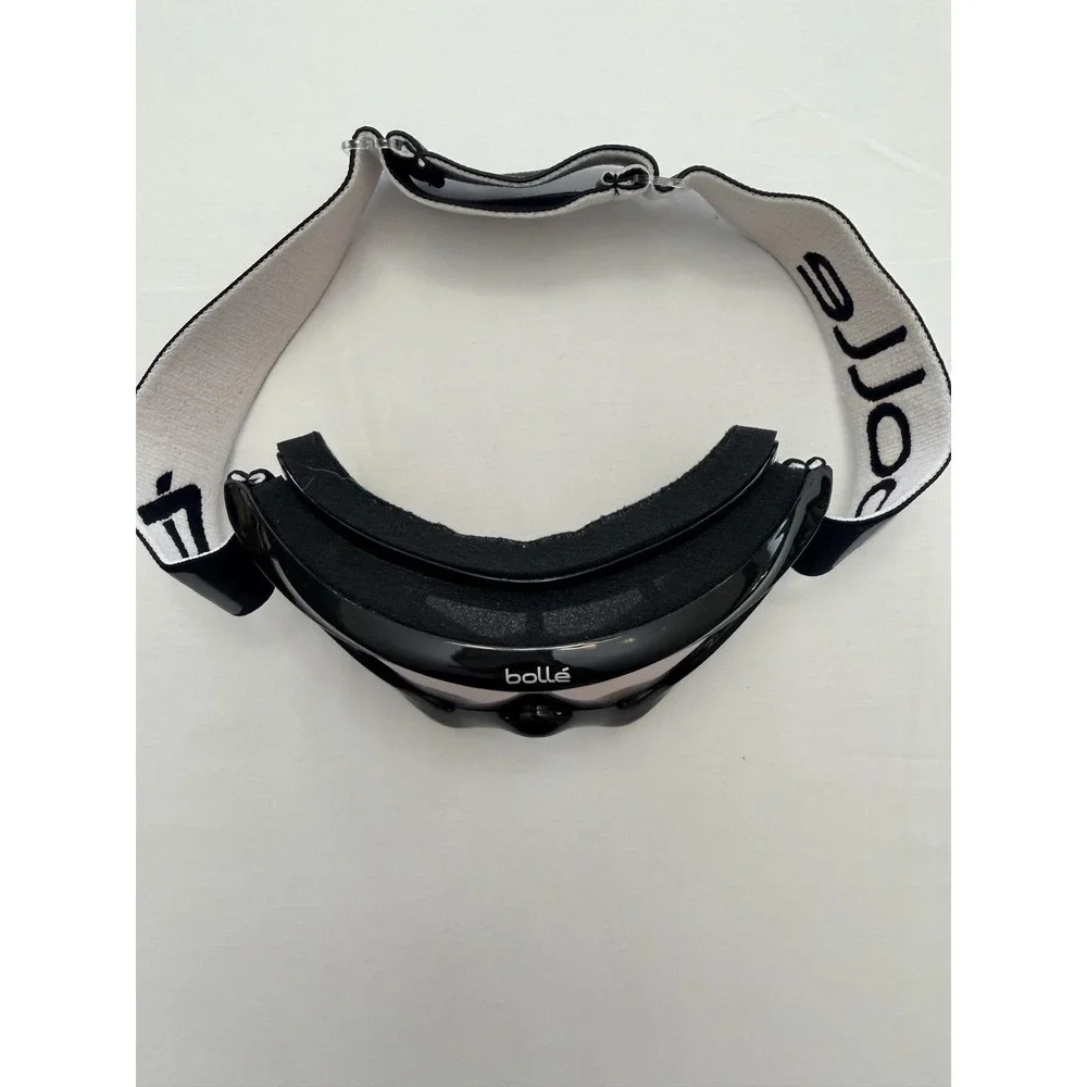 Bolle Ski Goggles Mens Black Red Tinted Shield Adjustable Strap Snowboarding